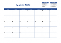 calendrier février 2029 02