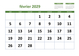 calendrier février 2029 03