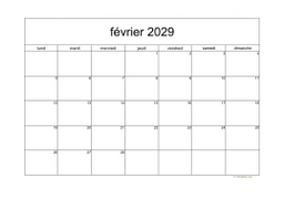 calendrier février 2029 05