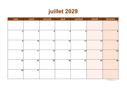 calendrier juillet 2029 06