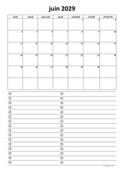 calendrier juin 2029 07