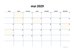 calendrier mai 2029 04