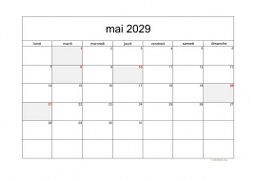 calendrier mai 2029 05