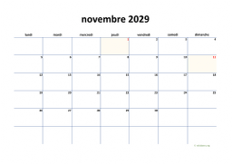 calendrier novembre 2029 04