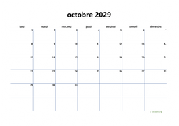 calendrier octobre 2029 04