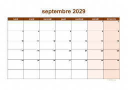 calendrier septembre 2029 06