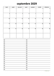 calendrier septembre 2029 07