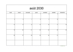 calendrier août 2030 05