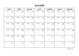 calendrier avril 2030 01