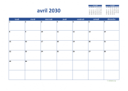 calendrier avril 2030 02