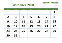 calendrier décembre 2030 03