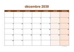 calendrier décembre 2030 06
