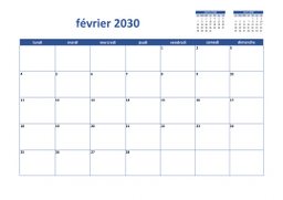 calendrier février 2030 02