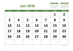 calendrier juin 2030 03