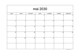 calendrier mai 2030 05