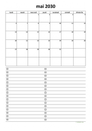 calendrier mai 2030 07