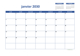 calendrier mensuel 2030 02