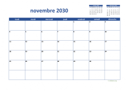 calendrier novembre 2030 02