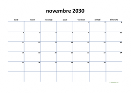 calendrier novembre 2030 04