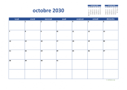 calendrier octobre 2030 02