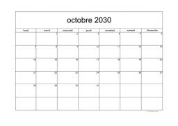 calendrier octobre 2030 05