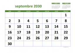 calendrier septembre 2030 03