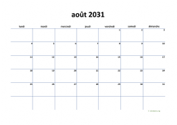 calendrier août 2031 04