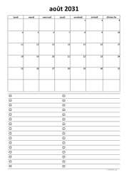 calendrier août 2031 07