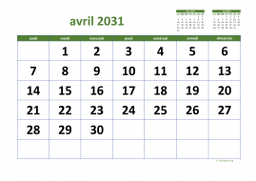 calendrier avril 2031 03
