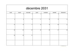 calendrier décembre 2031 05