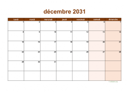 calendrier décembre 2031 06