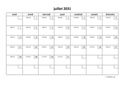 calendrier juillet 2031 01