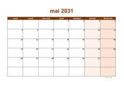 calendrier mai 2031 06