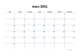 calendrier mars 2031 04