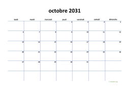 calendrier octobre 2031 04