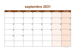 calendrier septembre 2031 06