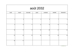 calendrier août 2032 05