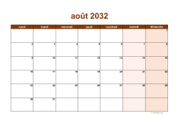 calendrier août 2032 06