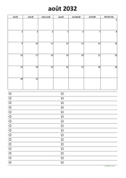 calendrier août 2032 07