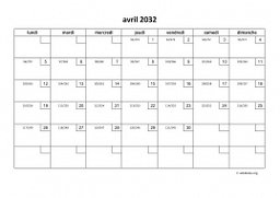 calendrier avril 2032 01
