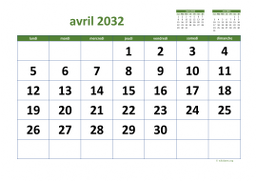 calendrier avril 2032 03