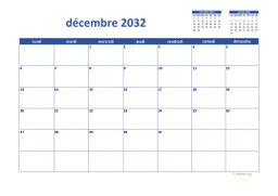 calendrier décembre 2032 02