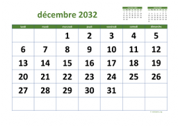 calendrier décembre 2032 03