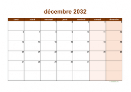 calendrier décembre 2032 06
