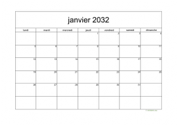 calendrier janvier 2032 05