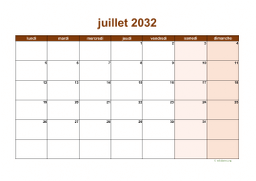 calendrier juillet 2032 06