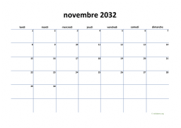calendrier novembre 2032 04