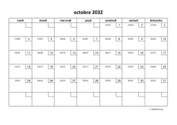 calendrier octobre 2032 01