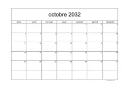 calendrier octobre 2032 05