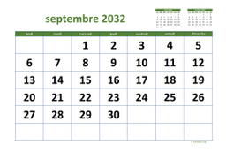calendrier septembre 2032 03